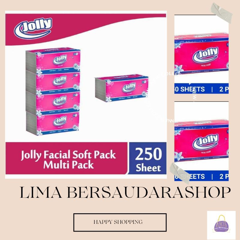 TISU JOLLY 4 PCS(1 PACK) 250 SHEETS FACIAL TISSUE