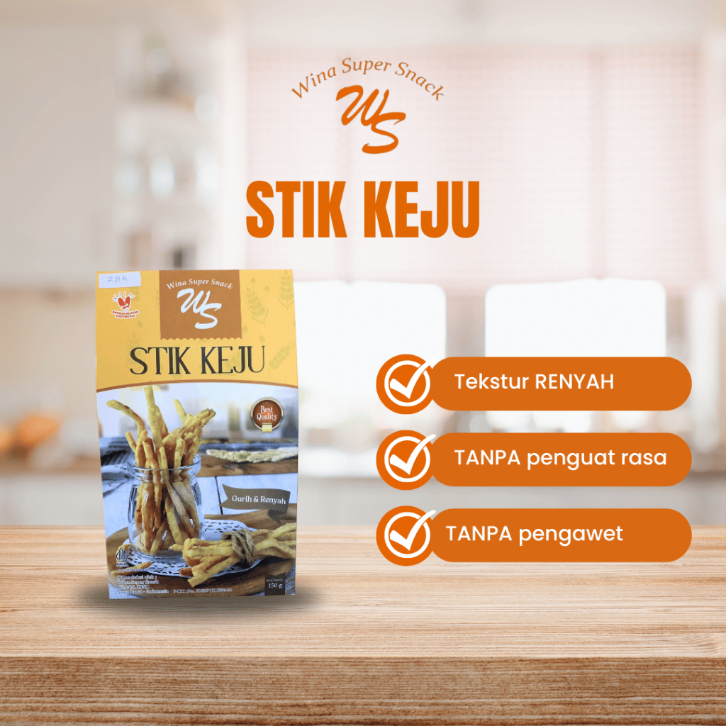 

Cheese Stick Stik Keju Premium Renyah Tanpa Penguat Rasa 150 gr