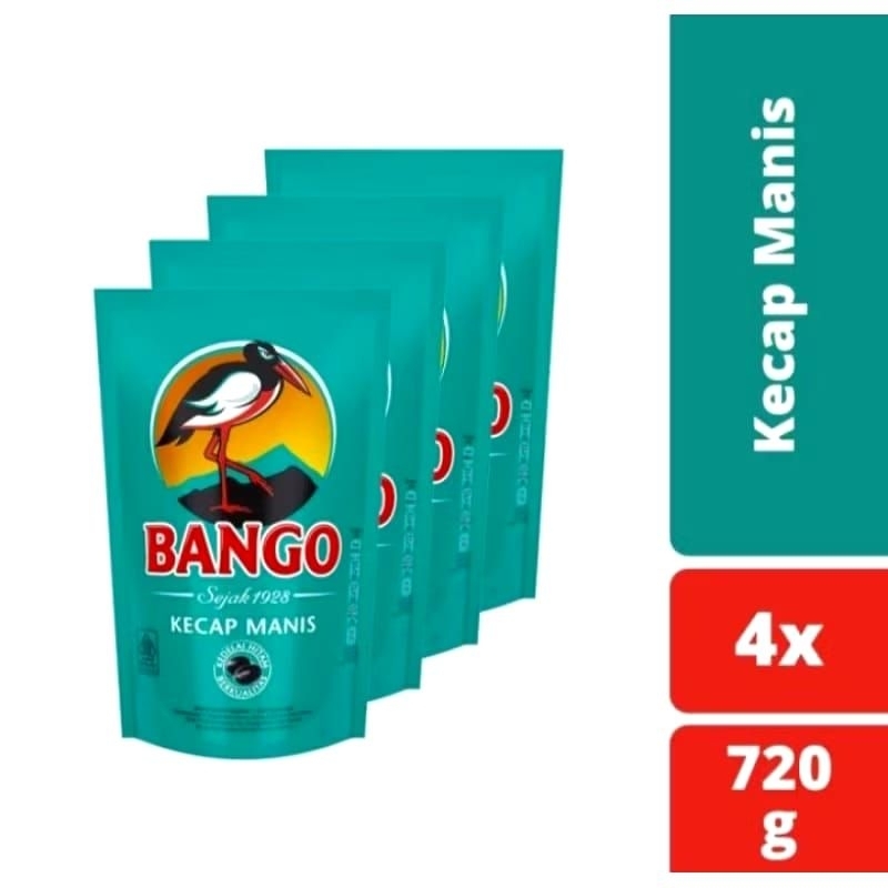 

[Pakt isi 4] Bango Kecap Manis Kemasan Pouch 520 ml / 720 g