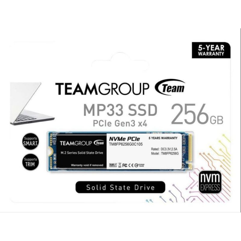 SSD NVME TEAM MP33 256 GB