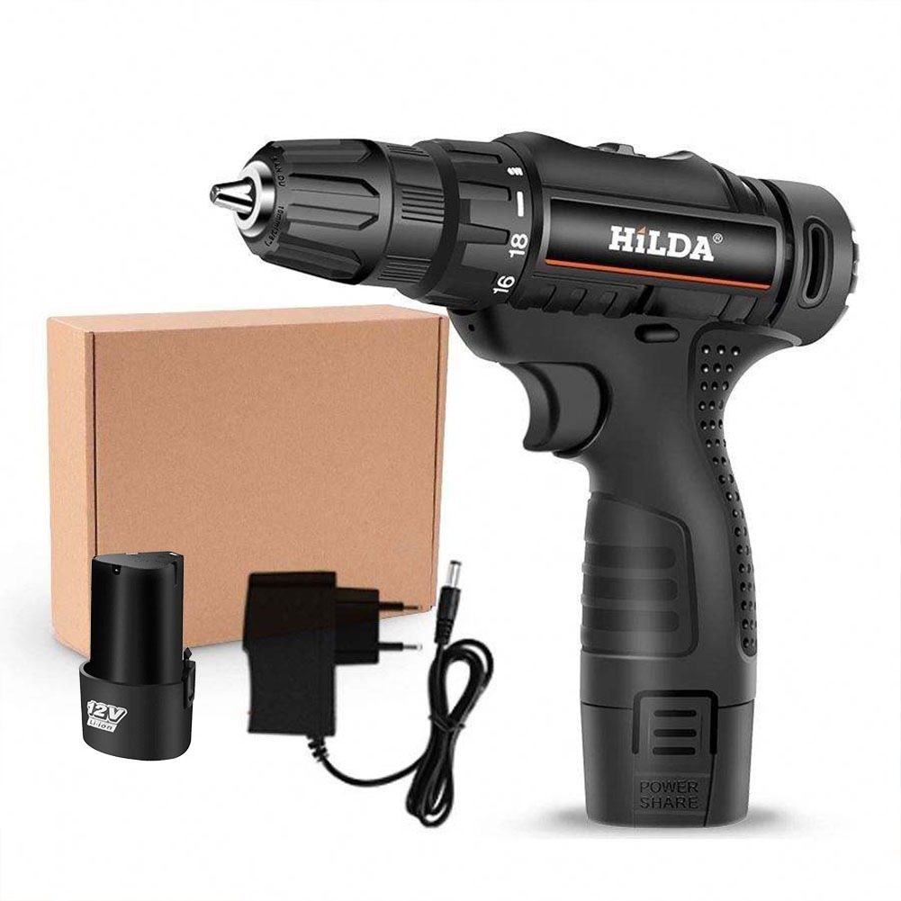 FREE ONGKIR COD)12V HILDA MESIN BOR BATERAI TANGAN CORDLESS/12V BOR BATERAI / BOR DAMPAK / MESIN BOR