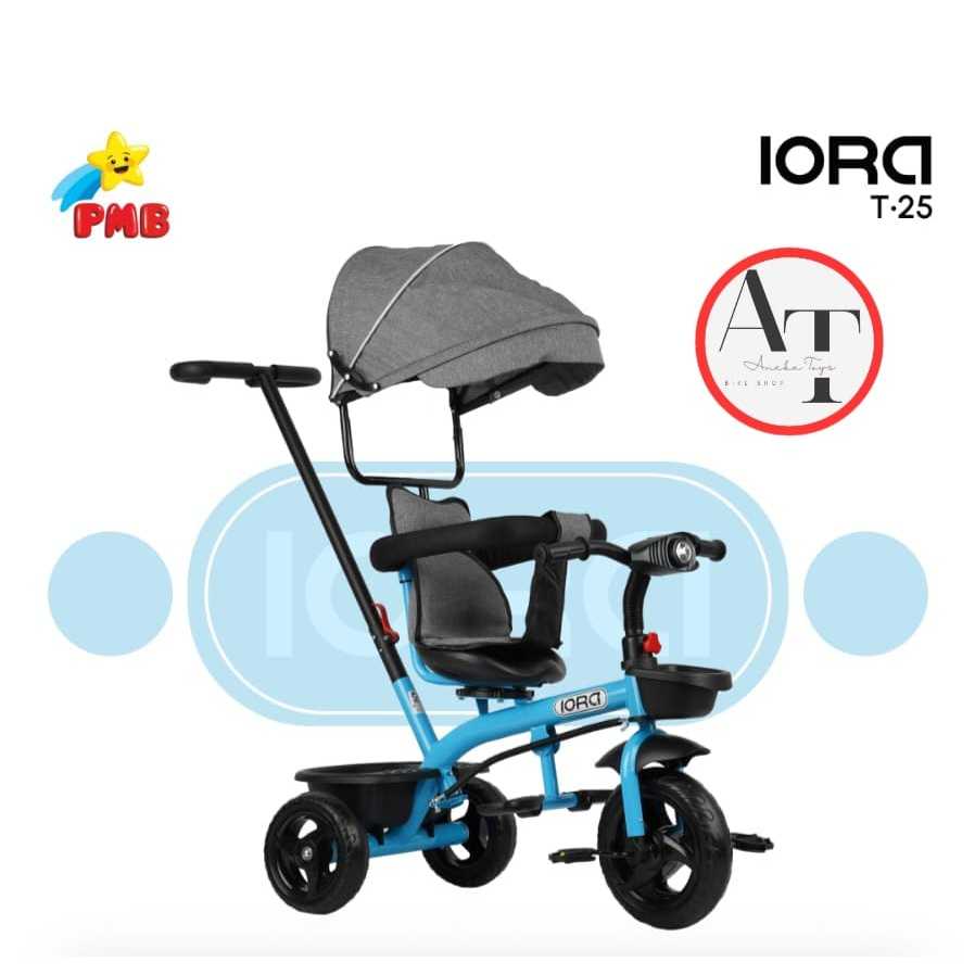 Sepeda Roda Tiga Anak PMB IORA T25 Musik Kanopi Stir Tricycle Anak