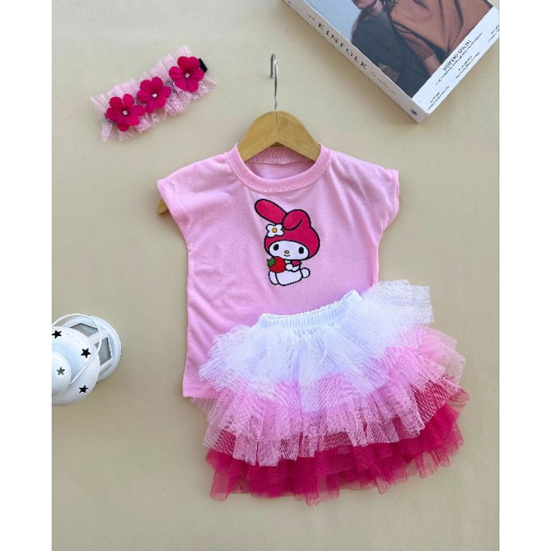 [TERMURAH] Set Tutu Gotik bayi dan anak sablon / rok tutu balon baby / setelan kaos dan rok bayi luc