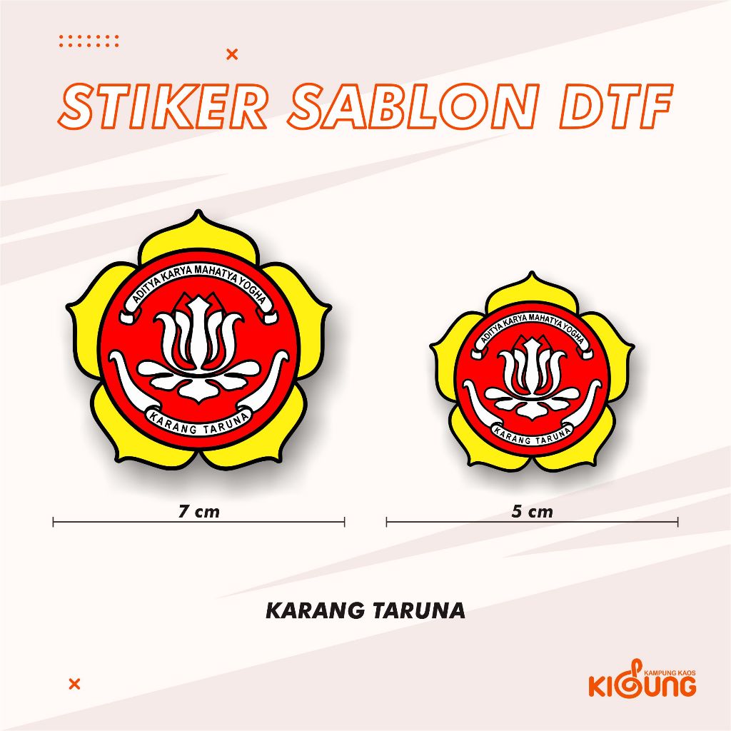 

Stiker Sablon Baju Setrika Patch Logo Karang Taruna Cetak DTF Sablon Setrika logo Karang Taruna