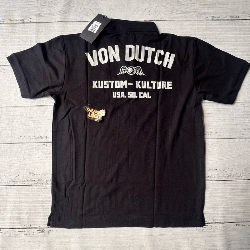 VONDUTCH baju polo katun hitam NEW ORIGINAL 100%