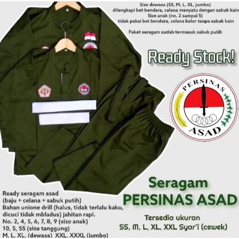 baju asad remaja dan dewasa