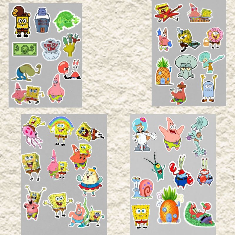 

sticker pak SPONGEBOB hypebeast buat hp,laptop,kulkas,helm,dll{23}