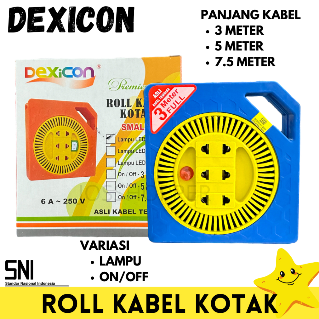 BOX KABEL / KABEL ROLL / ROLL KABEL / STOP KONTAK KABEL PANJANG 3/5/7.5 METER GULUNGAN KABEL / KABEL