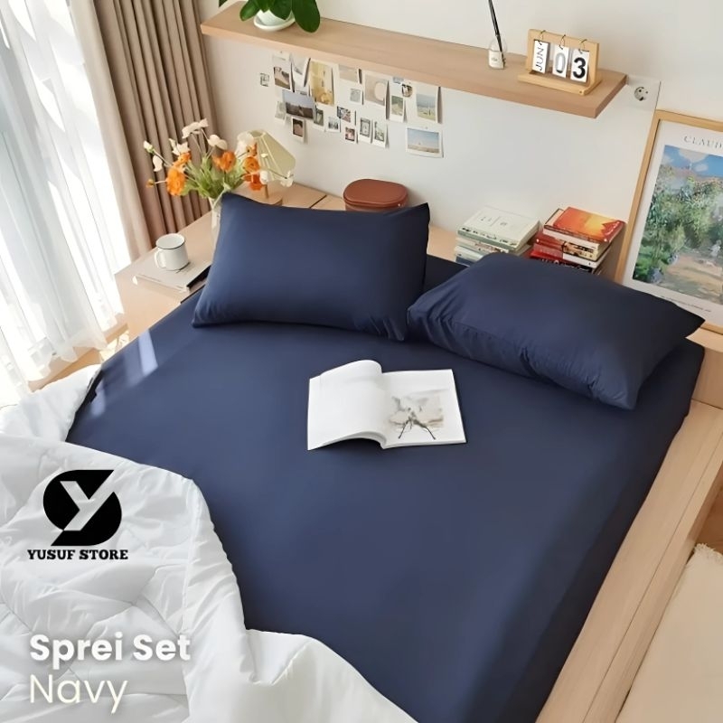 SPREI POLOS NAVY / SPREI POLOS MURAH / SPREI POLOS HALUS / SPREI POLOS ESTETIK / SPREI POLOS HITAM /