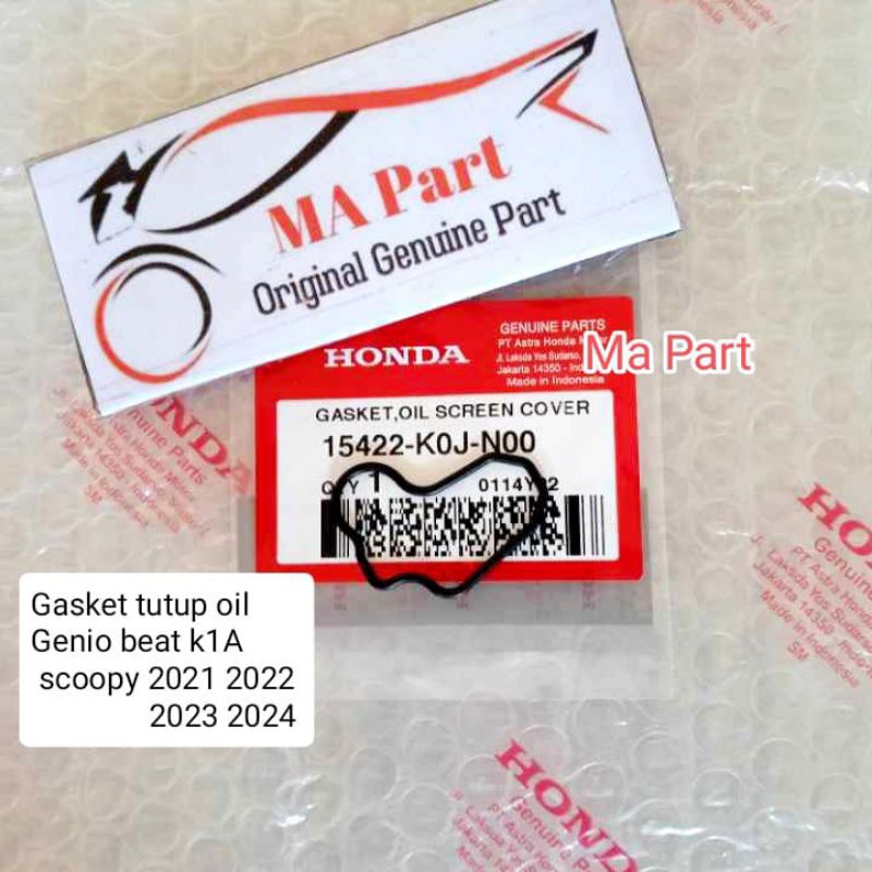 KARET GASKET OIL ORING SEAL TUTUP OLI MESIN BAWAH GENIO BEAT SCOOPY 2021 ORIGINAL 15422K0JN00