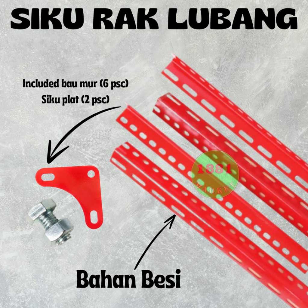 SIKU RAK LUBANG 3 METER TEBAL 1.4 MM MERK BONUCCI  / RAK SIKU LUBANG BESI