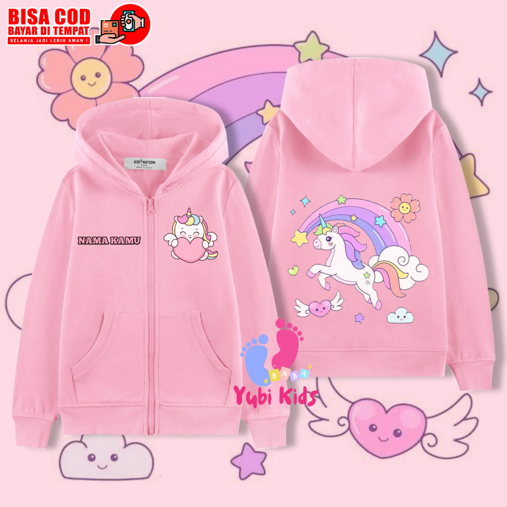 Jaket Zipper Anak Unicorn Kuda Poni / Jaket Resleting