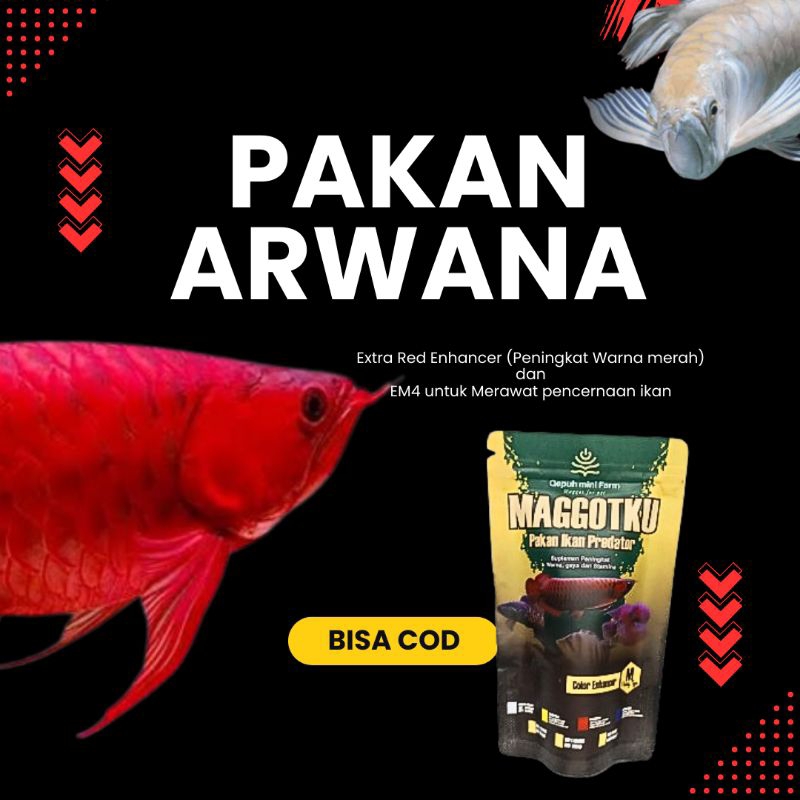 Pelet ikan Arwana Redfish Makanan pakan Ikan Arwana Super golden red Silver red Jardini ⭐⭐⭐⭐