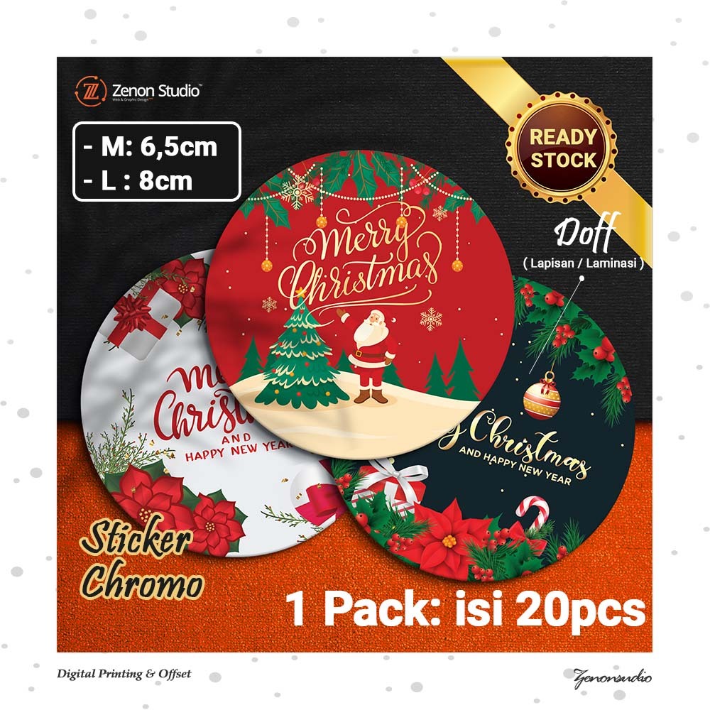 

[20pcs] Sticker Natal Christmas Stiker Cookies Kue Xmas Ver2