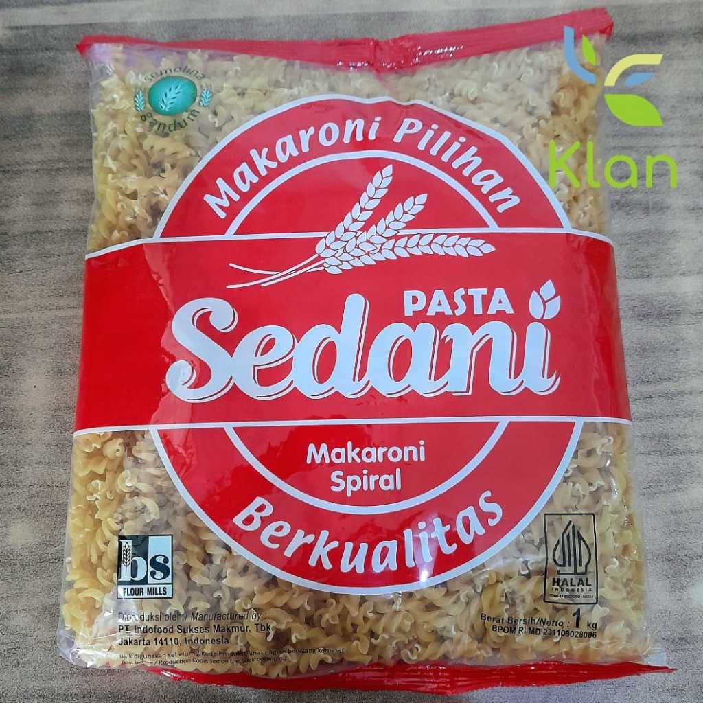 

SEDANI MACARONI SPIRAL 1KG/ MAKARONI SPIRAL/ MACARONNI BENTUK ULIR