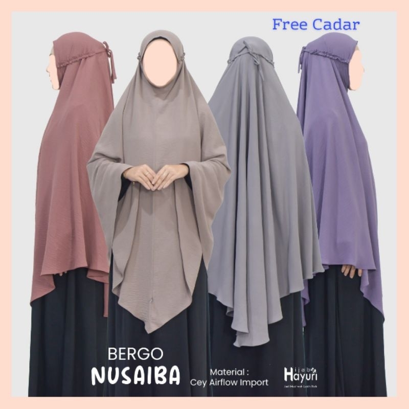 Bergo Nusaiba | Bergo Crinkle | Bergo Tali | Jilbab Instan | Jilbab Hayuri Non Pad | Jilbab Syari | 