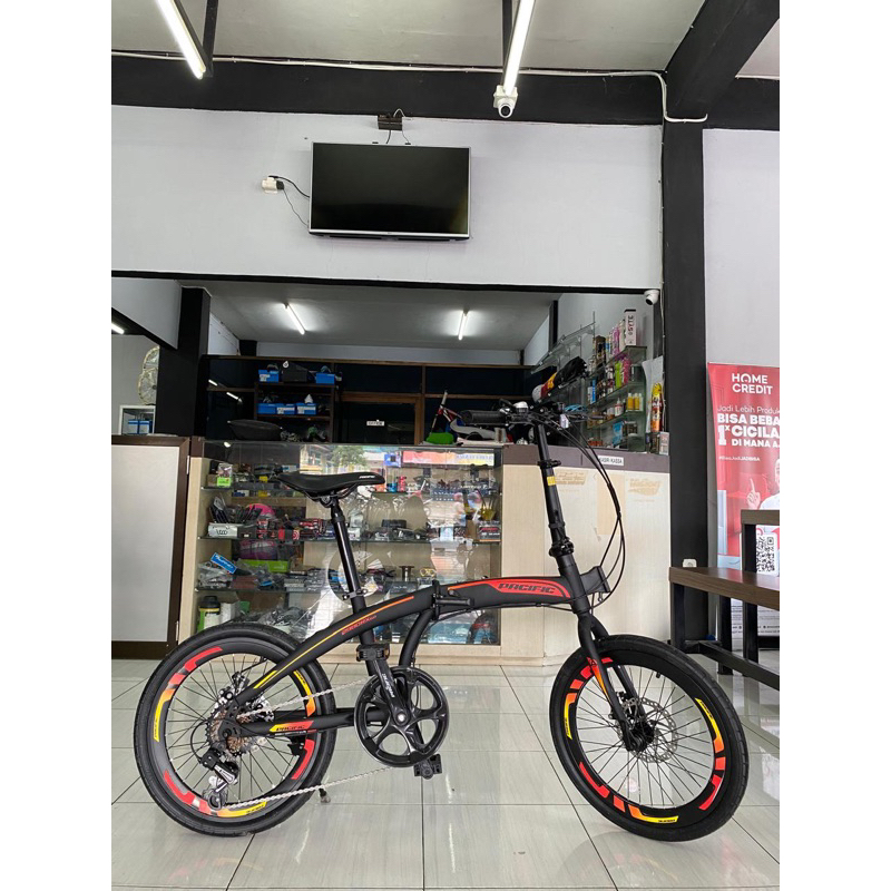sepeda lipat 20inch disc brake cakram velg tinggi folding bike 20 pacific 2980 RX DB 6.0 VT