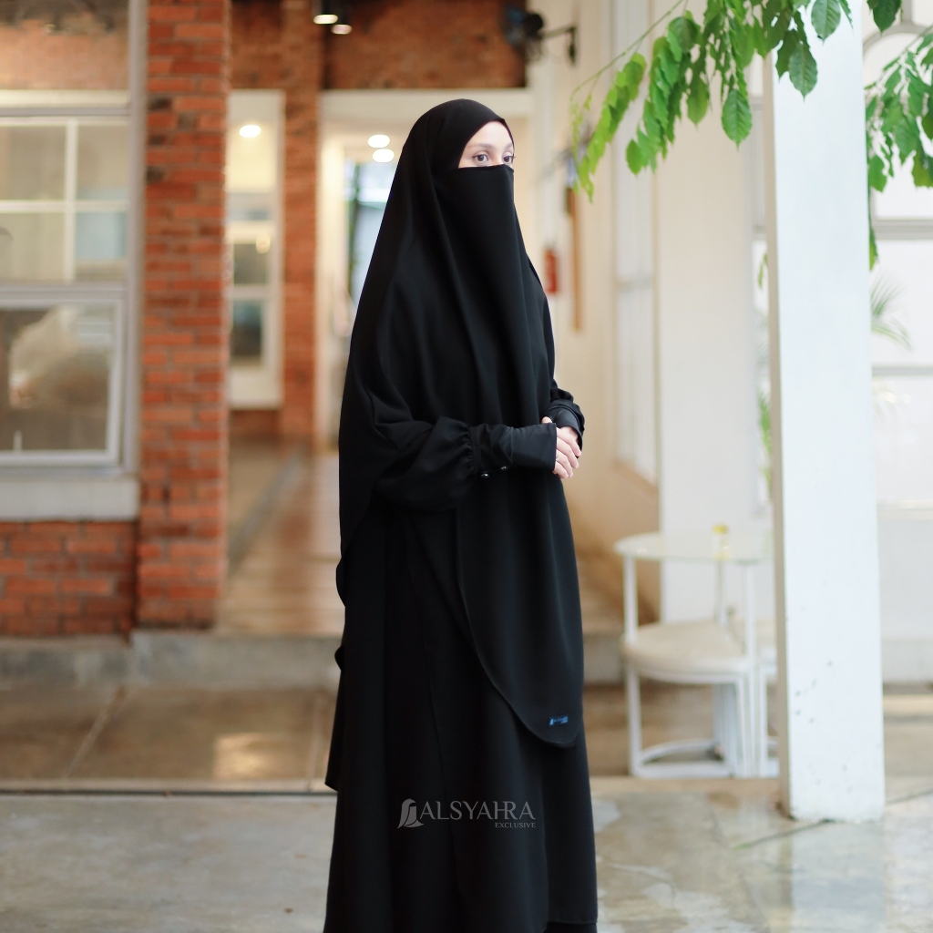 Alsyahra Exclusive French Khimar Ayumi Soft Jetblack