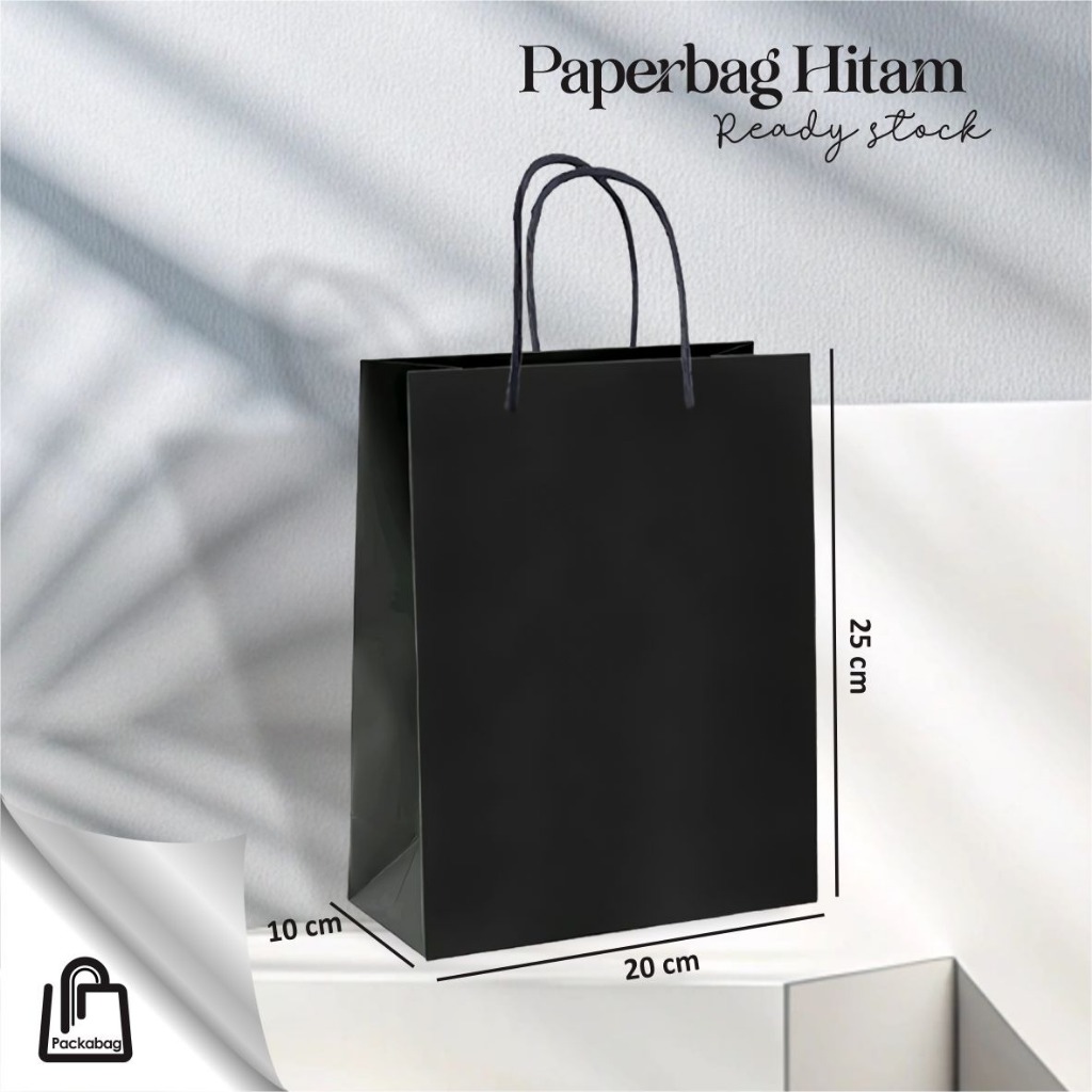 

PAPER BAG HITAM POLOS – READY STOK – TAS SOUVENIR PERNIKAHAN DAN HAJATAN – KUALITAS SUPER