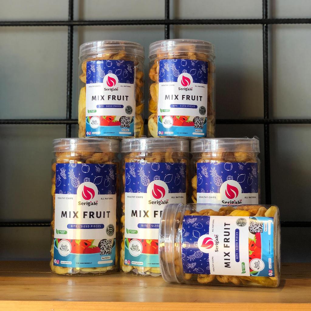 

Serigale Keripik Kerupuk Buah Mix IRambak Pisang Apel Nangka Nanas Pepaya I Sehat Premium