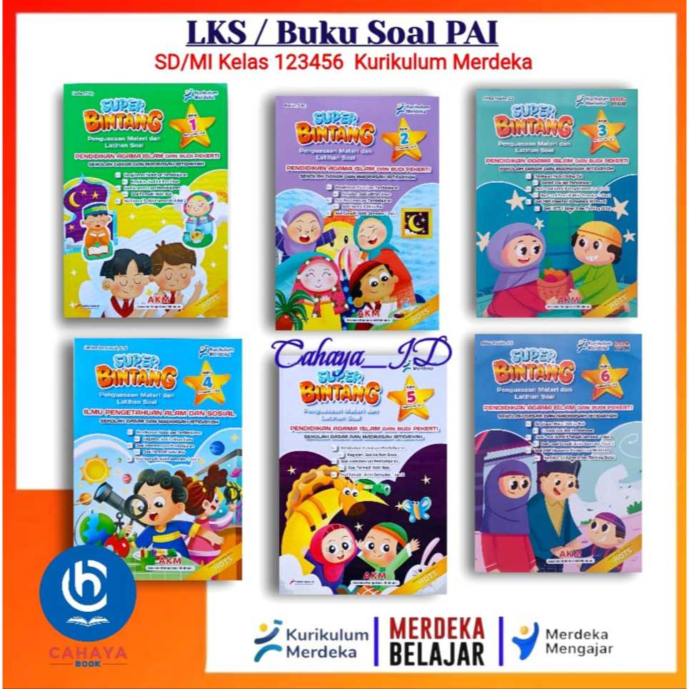Super Bintang Buku LKPD/LKS PAI ( Pendidikan Agama Islam Dan Budi Pekerti ) SD/MI Kelas 1 2 3 4 5 6 