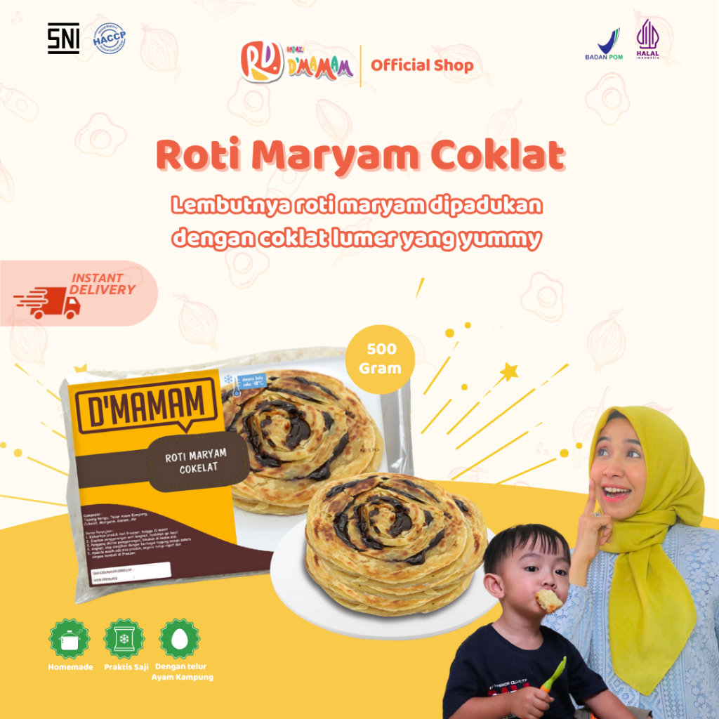 

DMAMAM Roti Maryam Coklat 500g Homemade / Roti Cane Coklat / Roti Canai Coklat