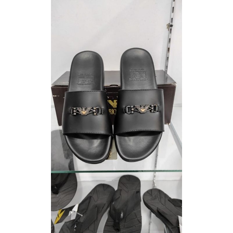 Sandal import Armani kulit asli 100%
