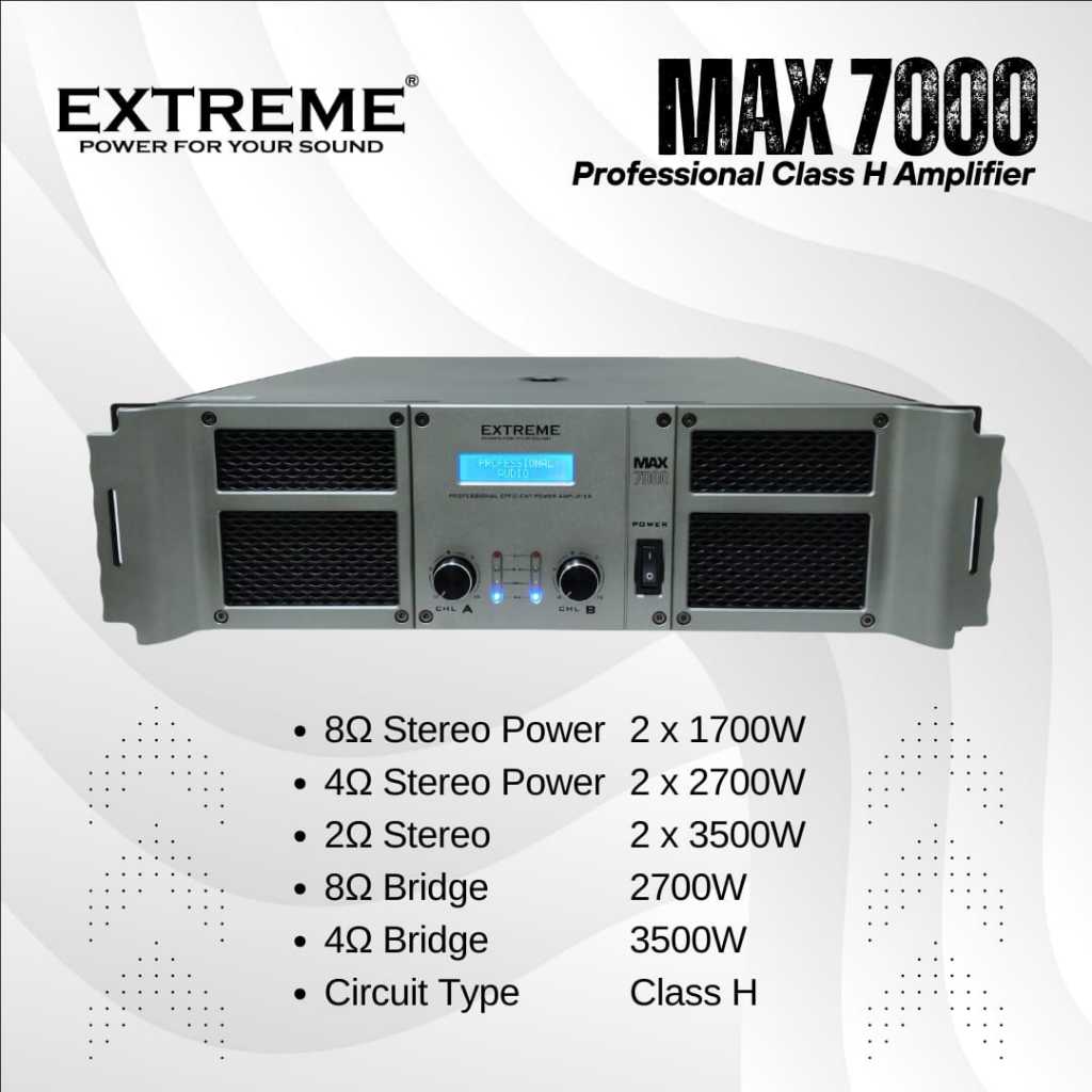 Power Ampli Dual Channel Extreme MAX 7000 MAX7000 Power Amplifier EXTREME MAX-7000 Original