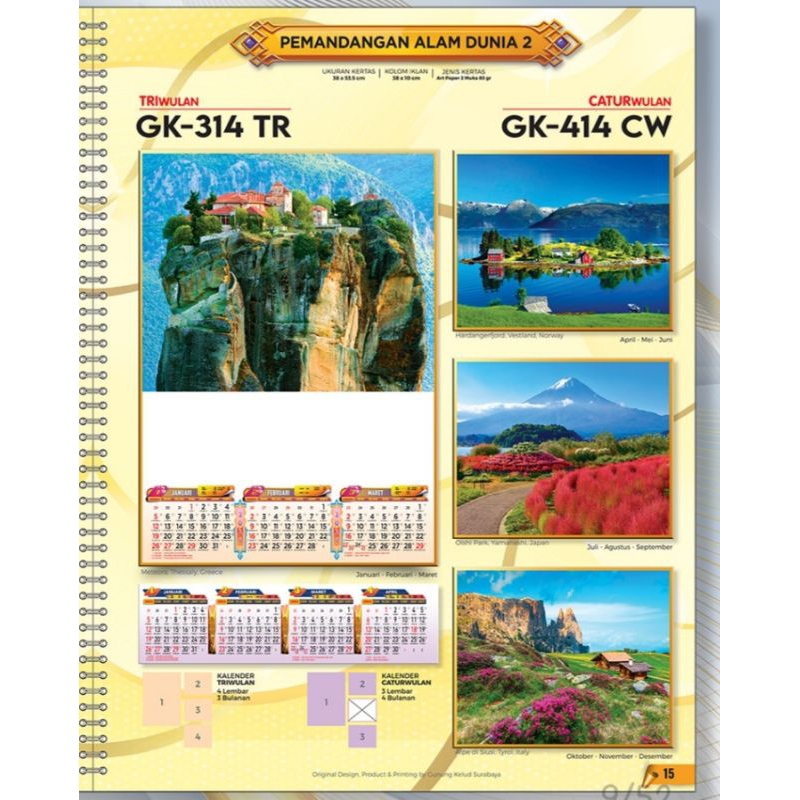 

Kalender 2025 Pemandangan Alam Dunia 2 (Bisa Caturwulan Bisa Triwulan)