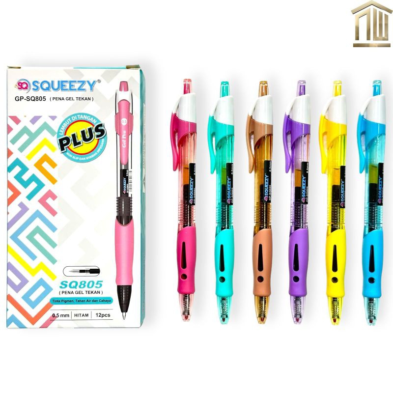 

Pulpen / Ballpoint / Pen Gell Squeezy GP- SQ805 (12 Pcs)