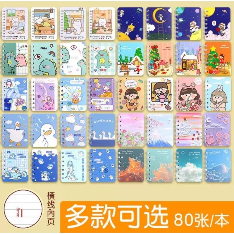 Buku Memo Mini A7 80 lembar Buku Agenda Kecil Notes