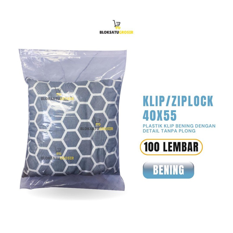 Plastik Klip uk 40x55 (100 lembar) Jumbo Besar | Plastik Ziplock | Plastik Zipper Malang | Plastik K
