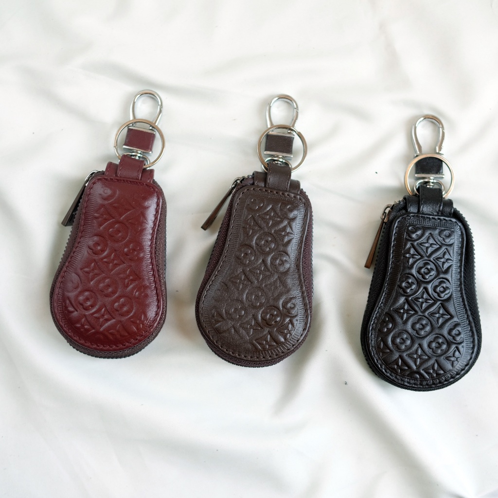 Sendy Leather Gantungan Kunci Mobil STNK Key Chain Remote Keyless Kulit Sapi Asli GK 20