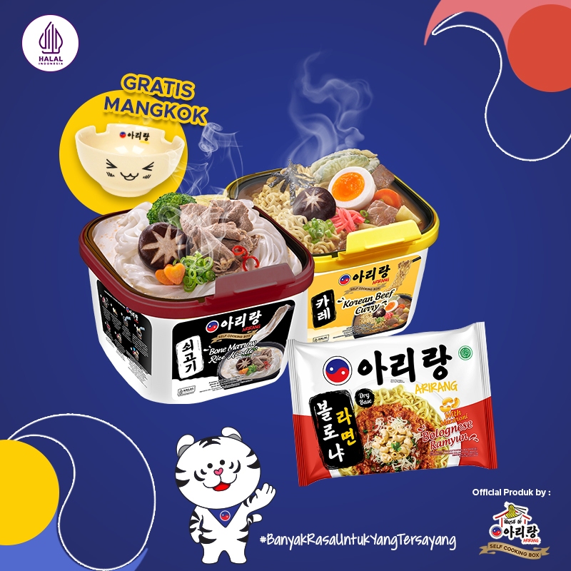 

Arirang Self Cooking Box Bone Marrow + Sliced Beef 160 g + Arirang Self Cooking Box Korean Beef Curry + Arirang Bolognese Ramyun