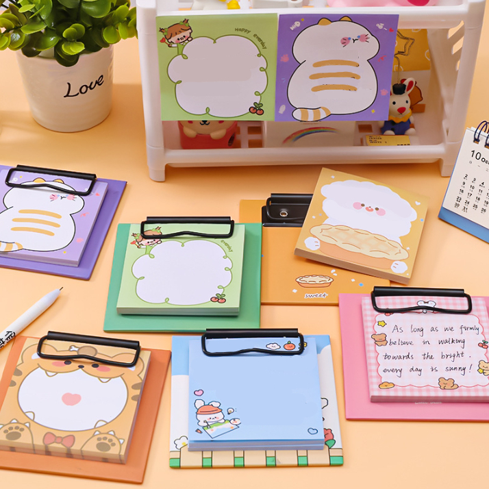 

Sticky Notes Free Clipboard / Memo Pad Karakter Lucu / Catatan Klip Papan Kreatif / Aesthetic Clipboard Sticky Notes