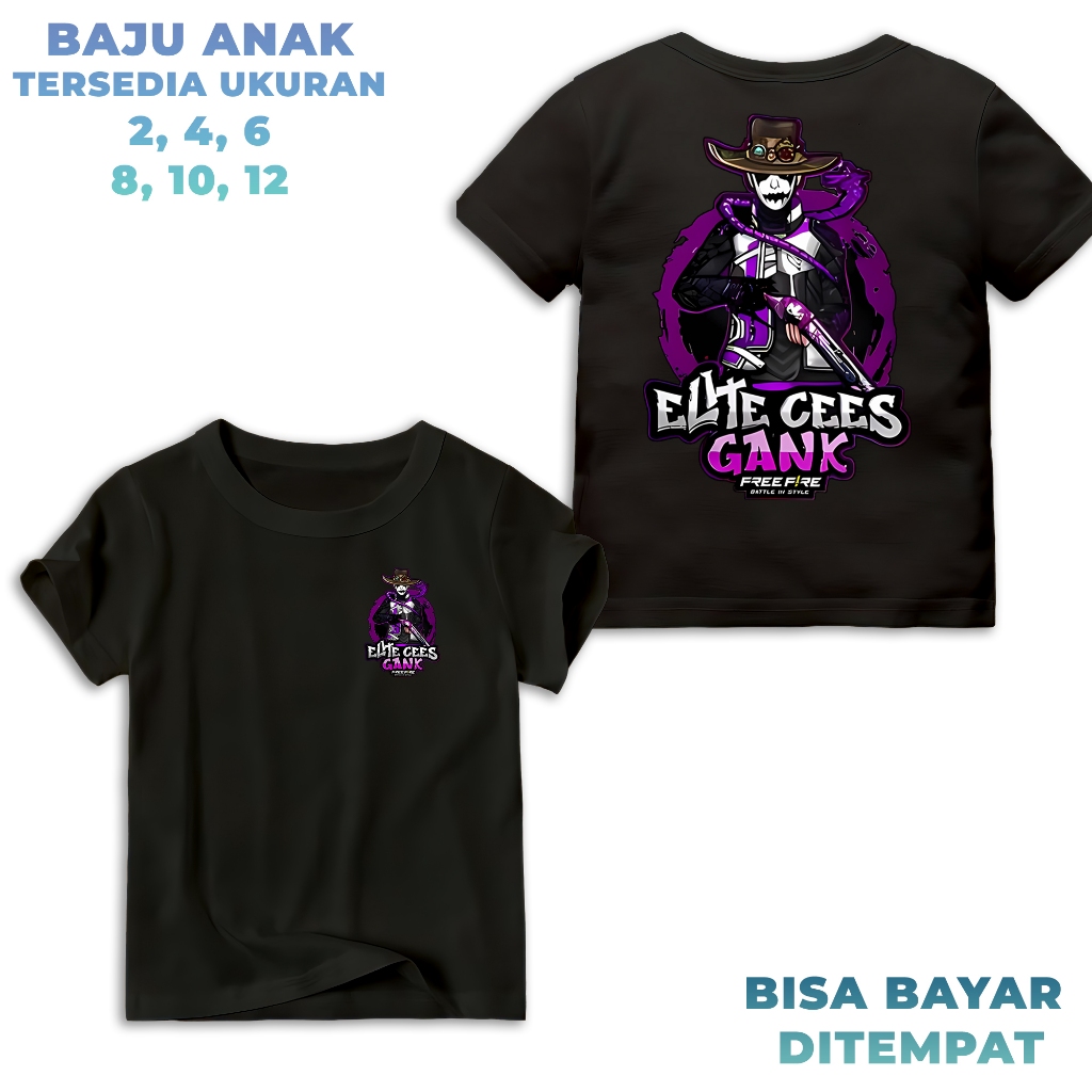 Hosin Shop Baju Anak Free Fire Elite CS Cobra Baju Anak Free Fire Perempuan dan Laki Laki Tshirt FF