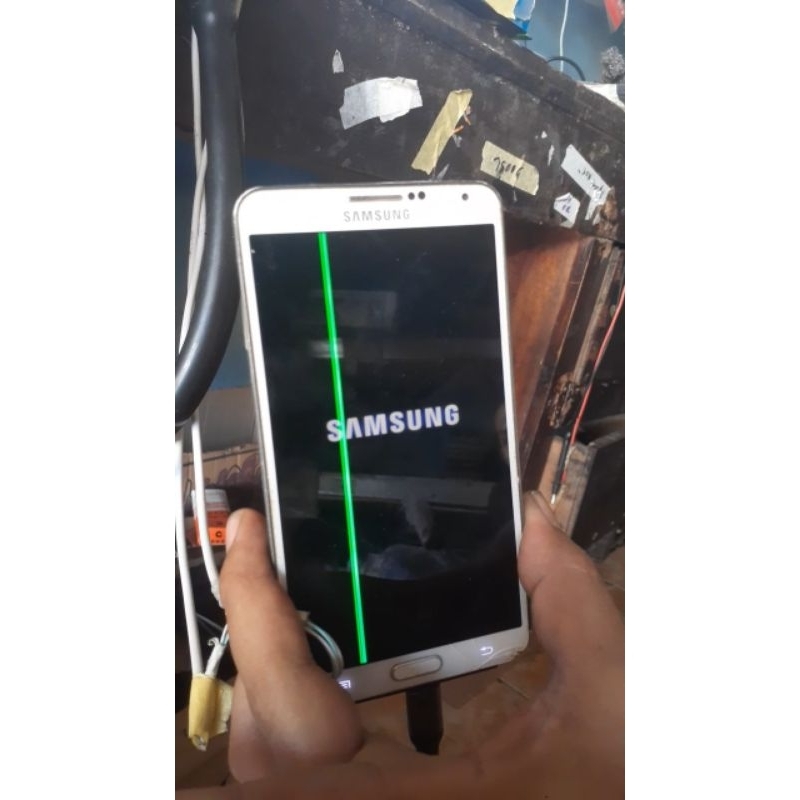 lcd tc retak hp Samsung Galaxy Note 3 minus lcd garis tc retak cabutan Normal