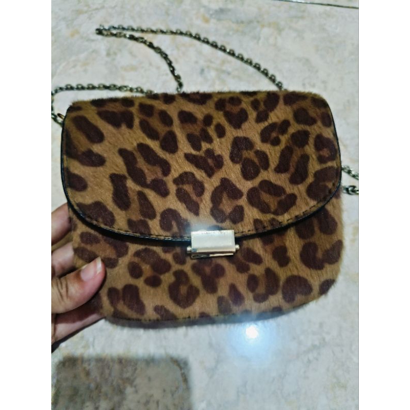 tas leopard bulu HnM