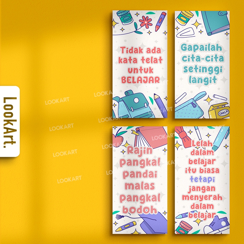 HIASAN DINDING QUOTES KATA BIJAK SEKOLAH PAJANGAN DINDING RUANG KELAS SEKOLAH RUANG BELAJAR KATA MUT