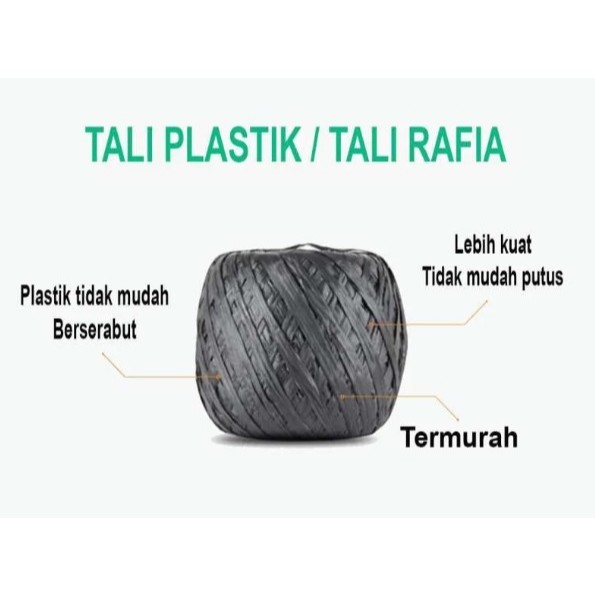 

Tali Rafia 1Kg Rumput Jepang Abu abu Tali Plastik Serbaguna Termurah Surabaya Barat