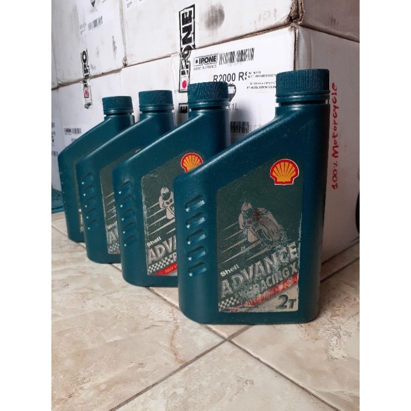 Oli Samping Shell ADVANCE RACING X Jadul Lama Kemasan 1L