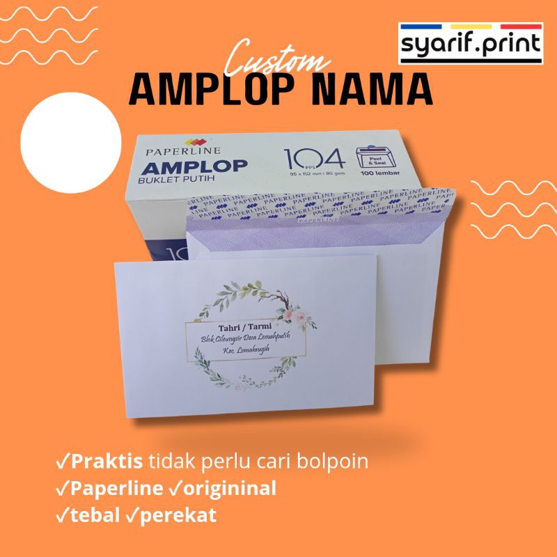 

50 pcs Amplop Kondangan / Cetak Amplop Nama / Amplop Sumbangan / Amplop Angpau