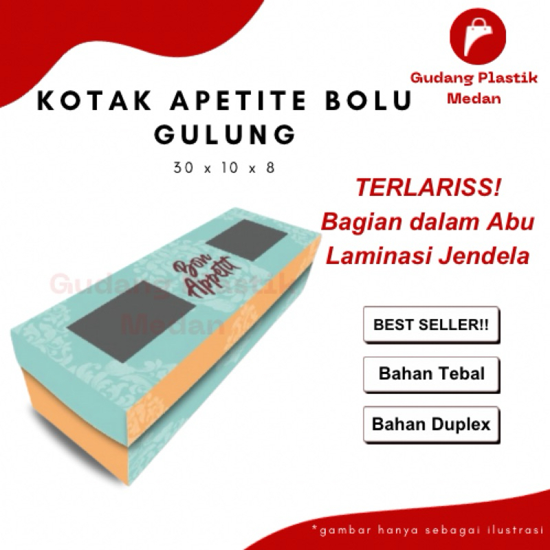 

[50 PCS] KOTAK APETITE BOLU GULUNG - KOTAK KUE - GIFT BOX