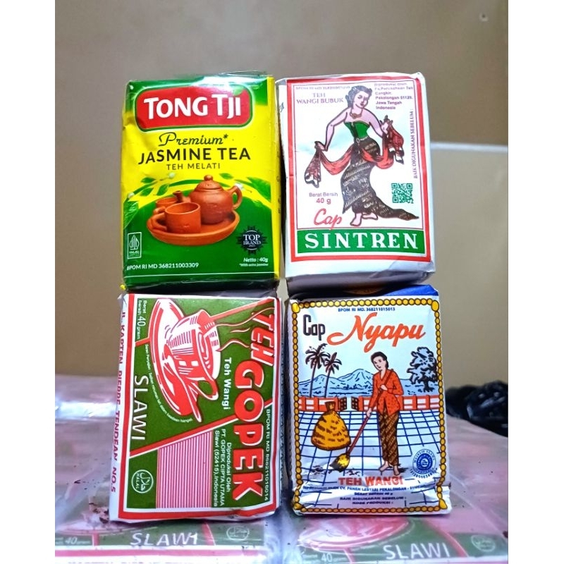 

racikan 4 teh. sinten, nyapu, gopek, tong tji premium 40gr