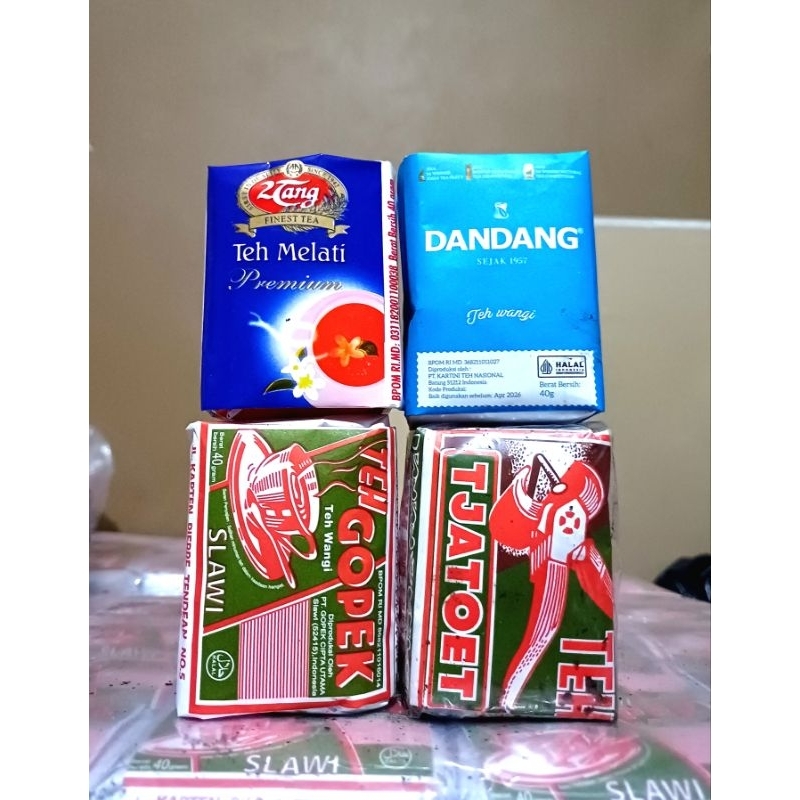 

racikan 4 teh wangi. gopek, dandang, tjatoet, 2 tang biru
