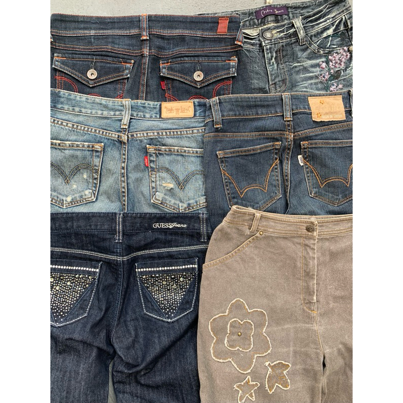 𝐚𝐧𝐣𝐚𝐲𝐲𝟐𝐤 | Vintage 2000s Y2K Beaded Flare Jeans | Thrift Vintage Y2K Jeans | Preloved Jeans