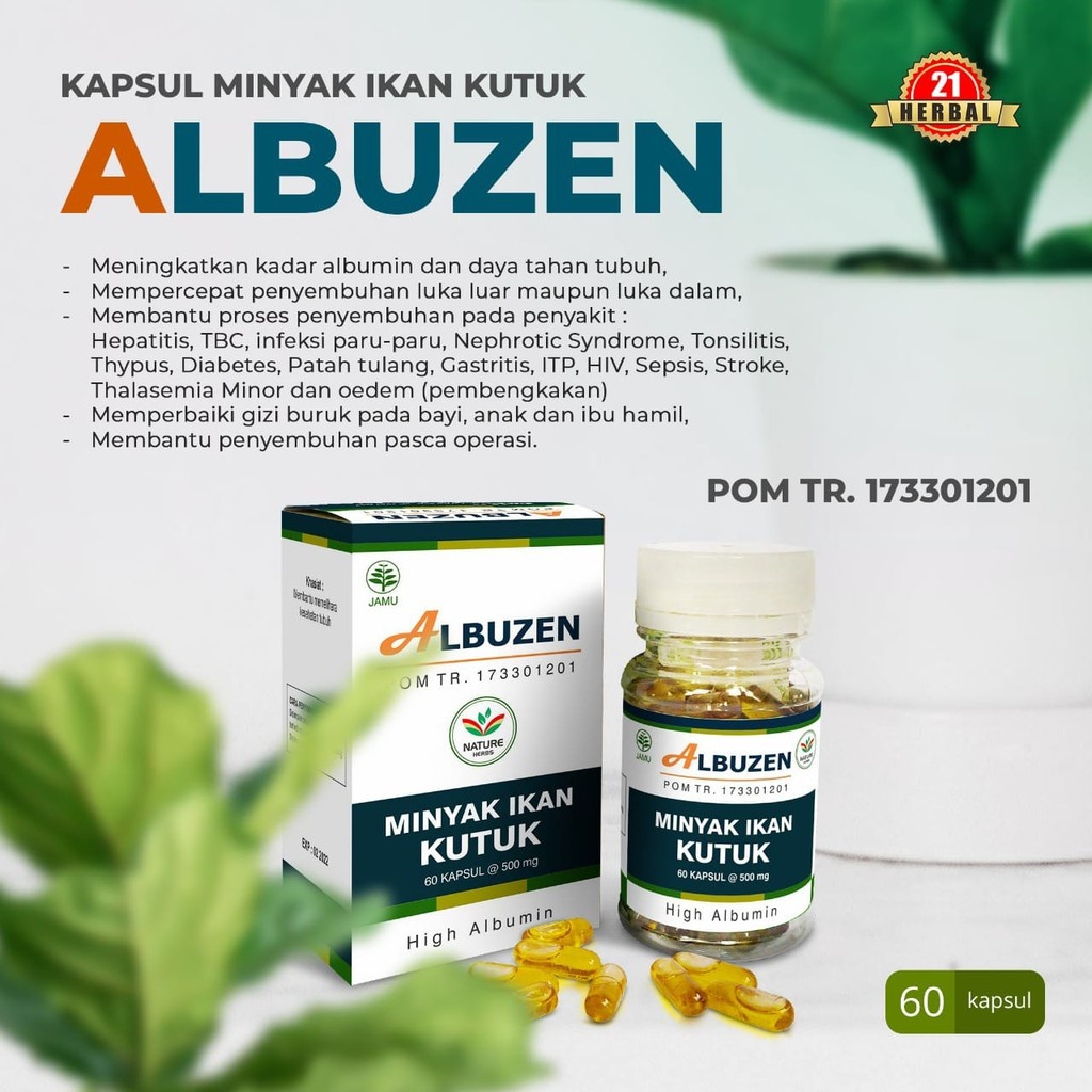 Kapsul ALBUZEN - Kapsul Ekstrak Ikan Gabus Kutuk Original - Kapsul Ikan Gabus Pasca Operasi