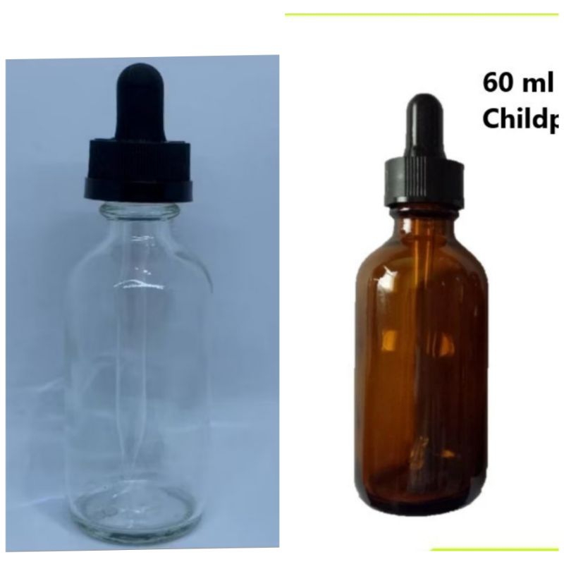 Botol 60ml Kaca Botol Pipet Kaca 60ml Clear Tutup Childproof Botol Pipet Kaca 60ml Coklat Childproof