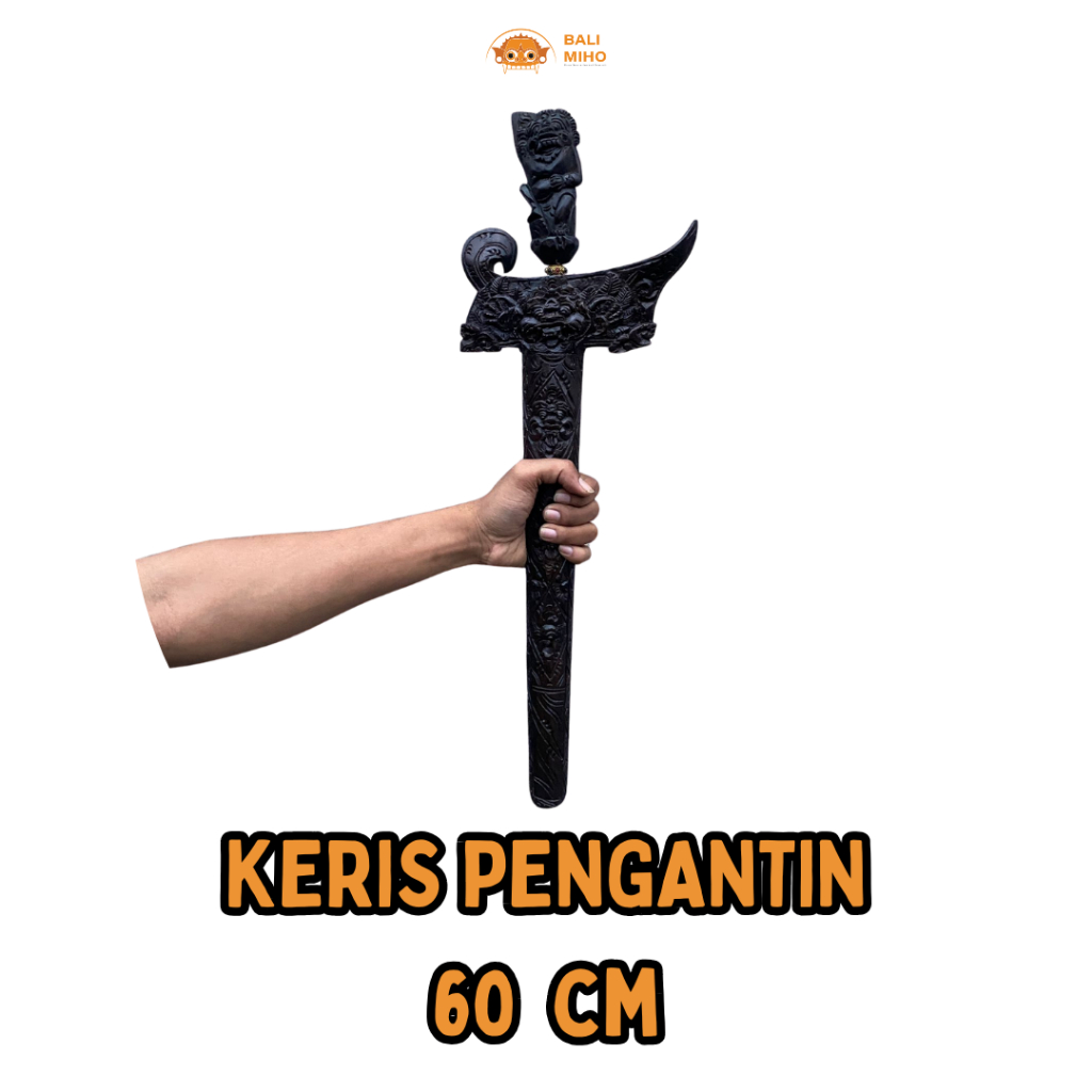 Keris Pengantin Kayu sono Jumbo 60 cm - Keris Ukir Jumbo - Keris Bali Ukir - Keris Kayu Ukir - Keris