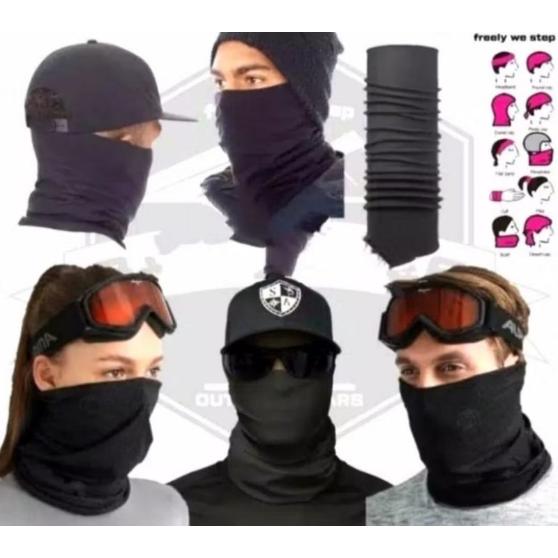 masker buff motor/ masker helm multifungsi -Hitam